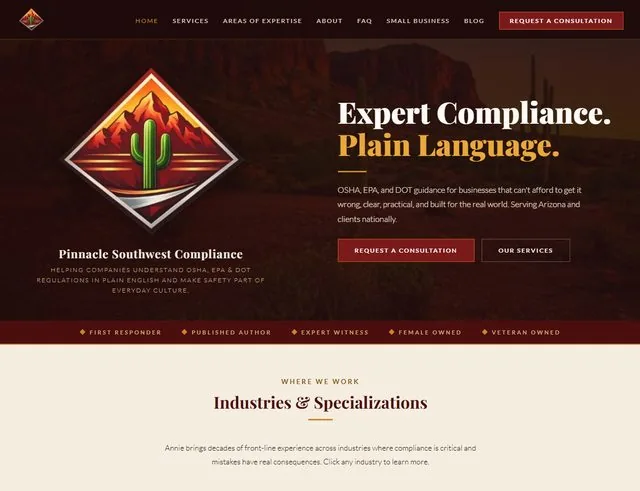 Pinnacle Southwest Compliance, a Hive-Rise client site