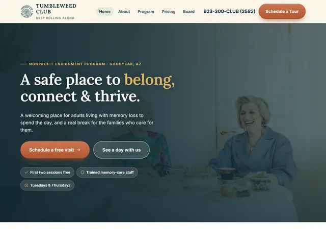 Tumbleweed Club, a Hive-Rise client site