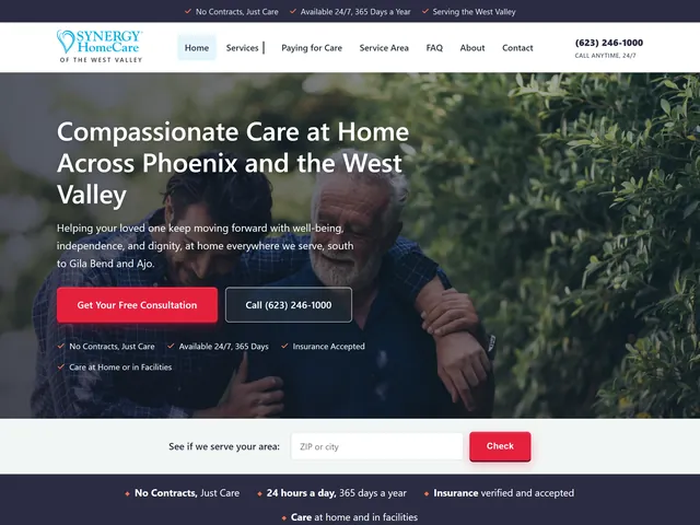 SYNERGY HomeCare of the West Valley, a Hive-Rise client site