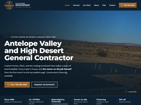 High Desert Development homepage