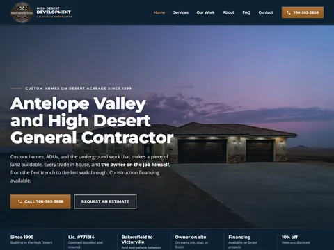 High Desert Development homepage