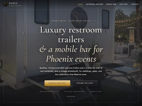 SanLu Luxury Rentals homepage